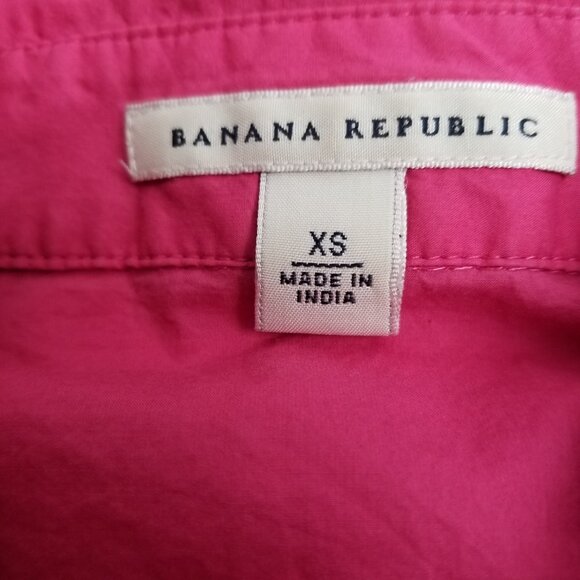 Banana Republic Ruffle Blouse XS Pink Cotton Cottagecore Romantic - Picture 3 of 8